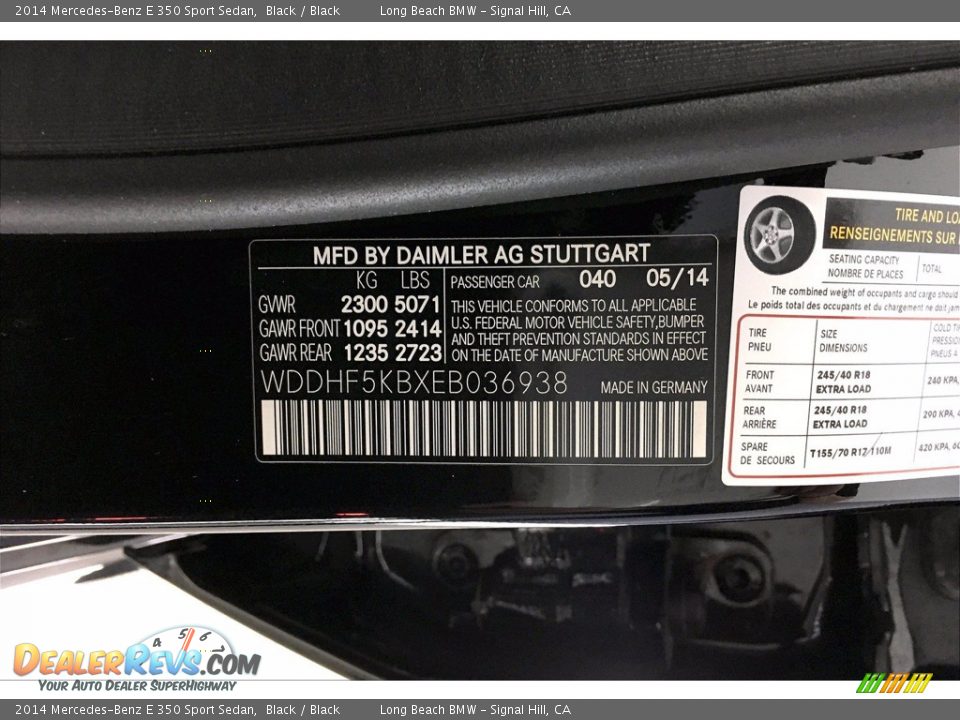 2014 Mercedes-Benz E 350 Sport Sedan Black / Black Photo #36