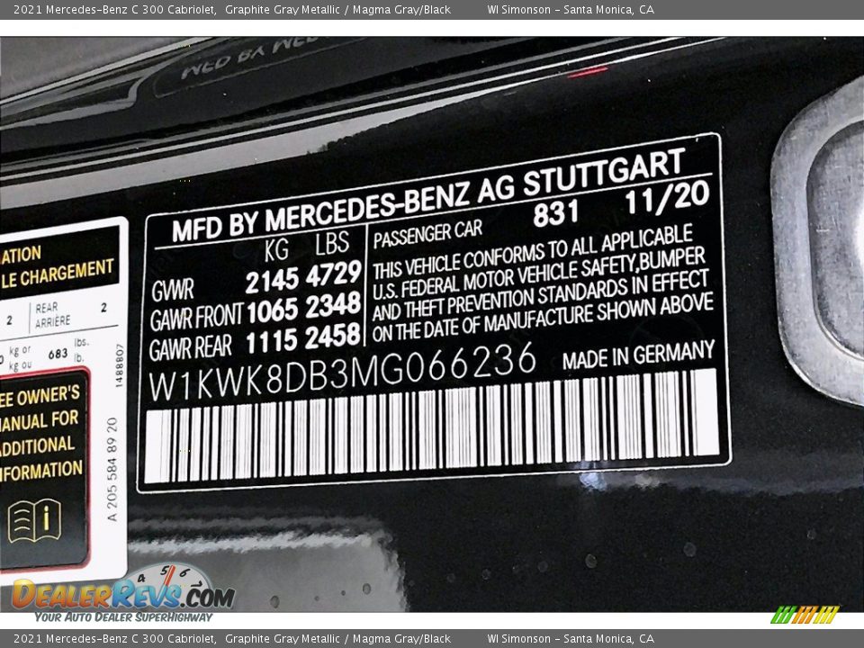 2021 Mercedes-Benz C 300 Cabriolet Graphite Gray Metallic / Magma Gray/Black Photo #10