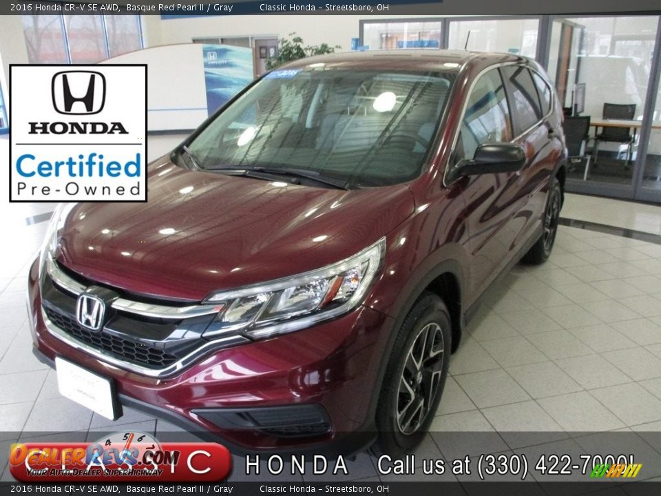 2016 Honda CR-V SE AWD Basque Red Pearl II / Gray Photo #1