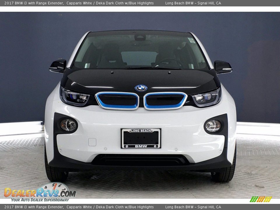 2017 BMW i3 with Range Extender Capparis White / Deka Dark Cloth w/Blue Highlights Photo #2