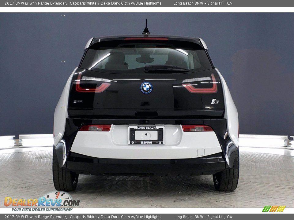 2017 BMW i3 with Range Extender Capparis White / Deka Dark Cloth w/Blue Highlights Photo #3