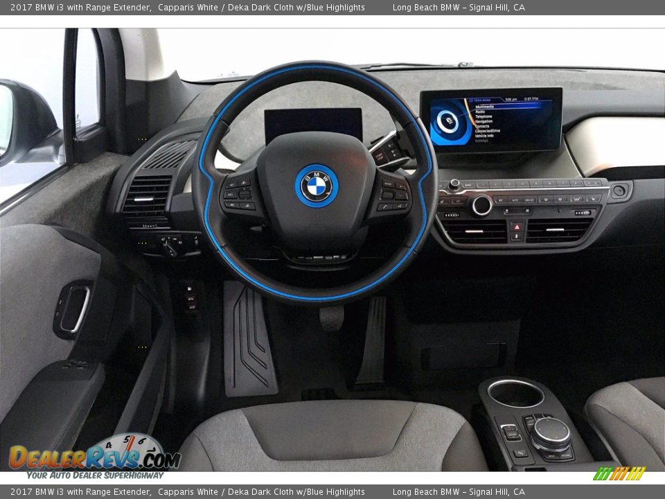 2017 BMW i3 with Range Extender Capparis White / Deka Dark Cloth w/Blue Highlights Photo #4