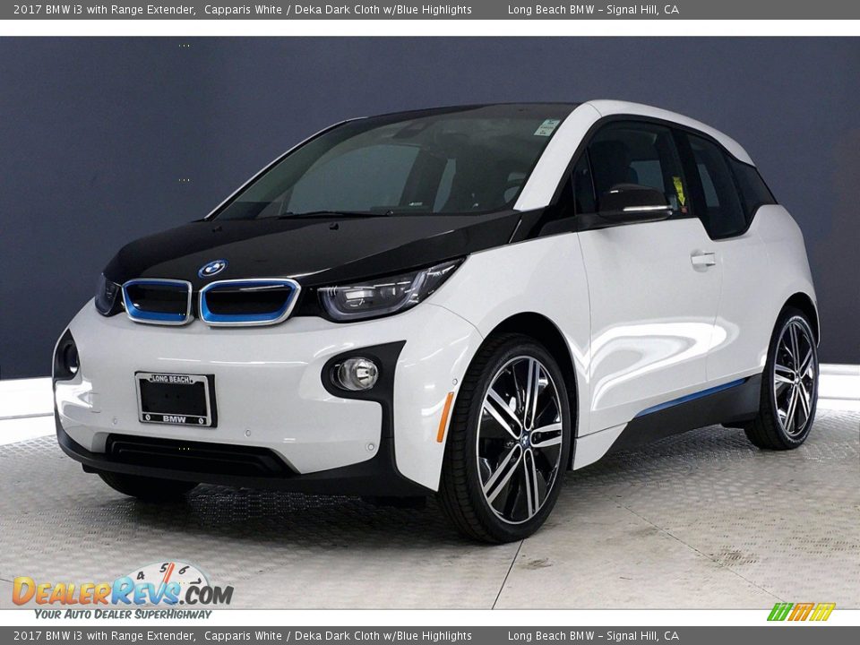 2017 BMW i3 with Range Extender Capparis White / Deka Dark Cloth w/Blue Highlights Photo #12