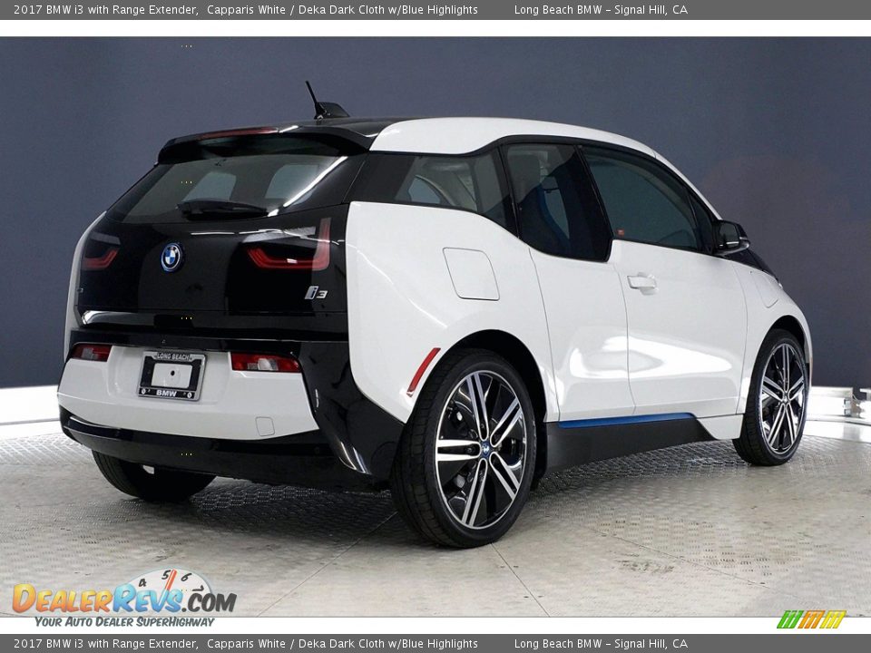 2017 BMW i3 with Range Extender Capparis White / Deka Dark Cloth w/Blue Highlights Photo #13