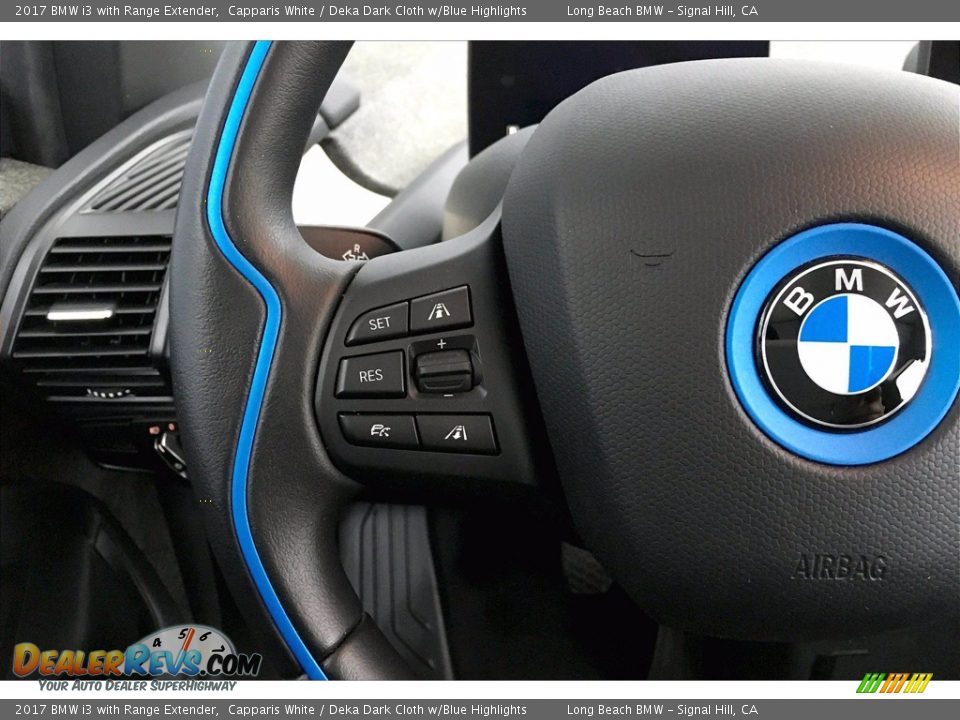 2017 BMW i3 with Range Extender Capparis White / Deka Dark Cloth w/Blue Highlights Photo #18