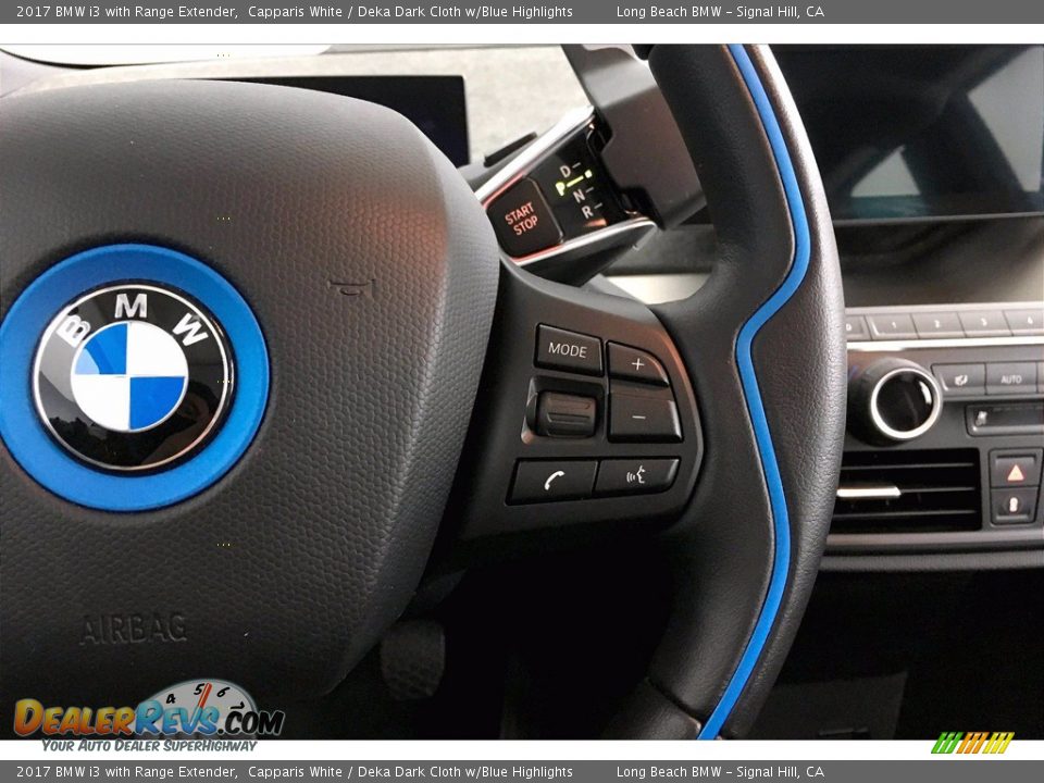 2017 BMW i3 with Range Extender Capparis White / Deka Dark Cloth w/Blue Highlights Photo #19