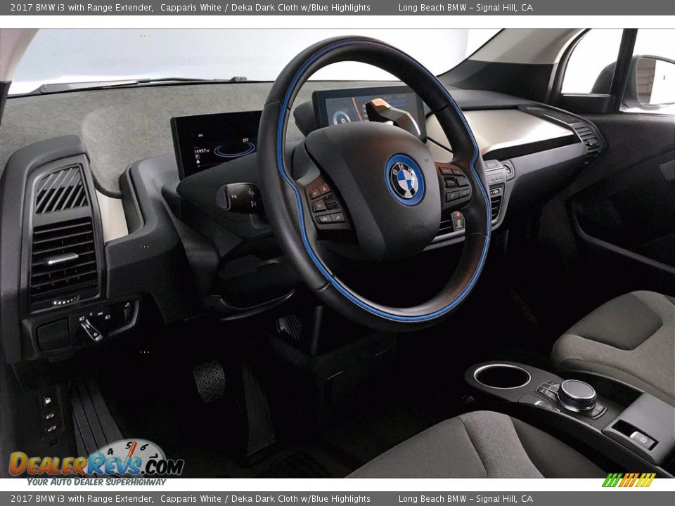 2017 BMW i3 with Range Extender Capparis White / Deka Dark Cloth w/Blue Highlights Photo #21