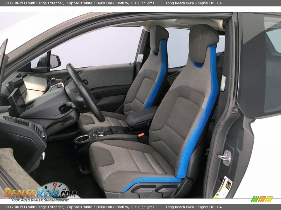 2017 BMW i3 with Range Extender Capparis White / Deka Dark Cloth w/Blue Highlights Photo #28