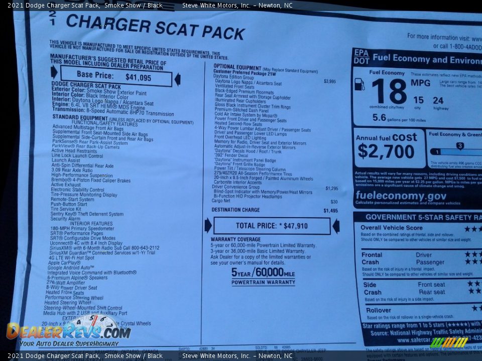 2021 Dodge Charger Scat Pack Smoke Show / Black Photo #28