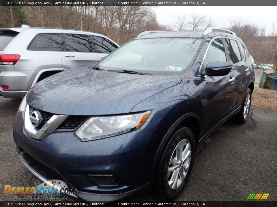 2015 Nissan Rogue SV AWD Arctic Blue Metallic / Charcoal Photo #1