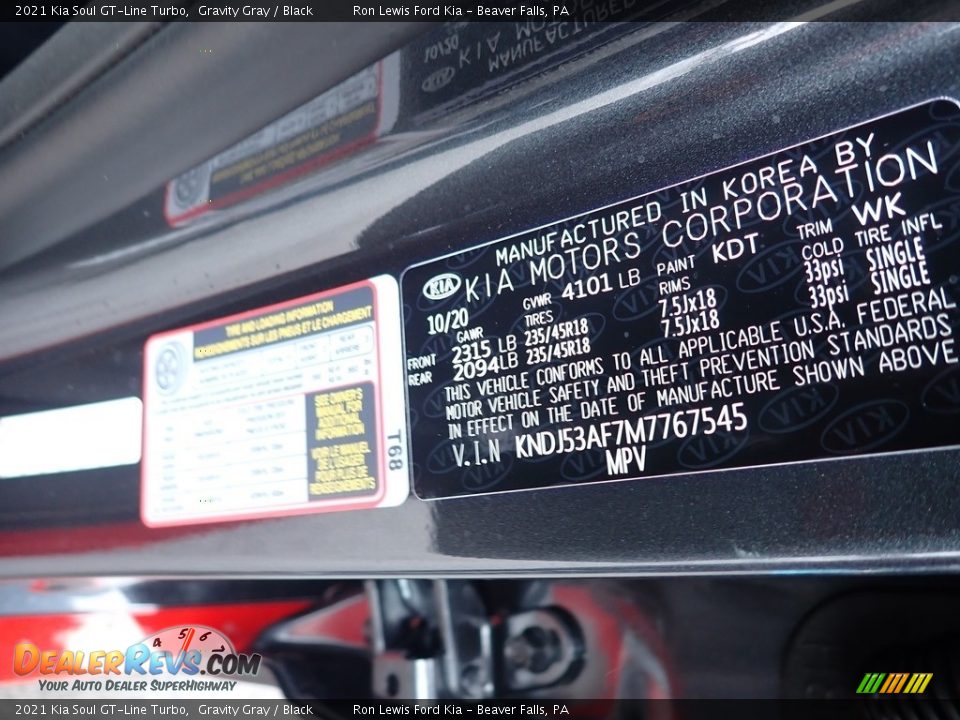 2021 Kia Soul GT-Line Turbo Gravity Gray / Black Photo #14