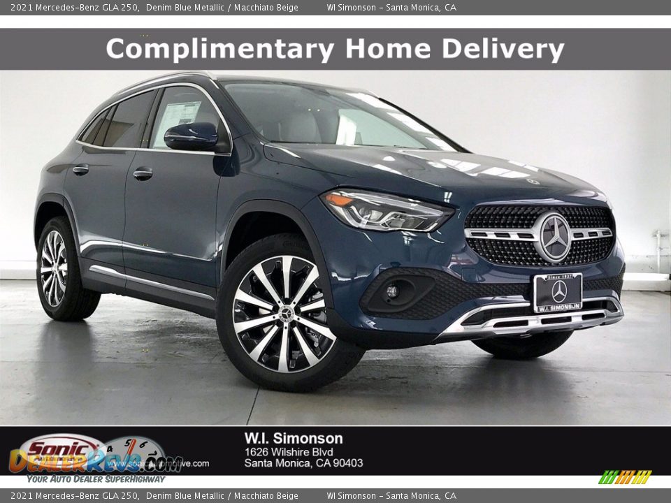 2021 Mercedes-Benz GLA 250 Denim Blue Metallic / Macchiato Beige Photo #1