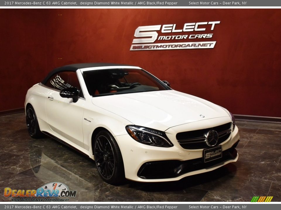 2017 Mercedes-Benz C 63 AMG Cabriolet designo Diamond White Metallic / AMG Black/Red Pepper Photo #3