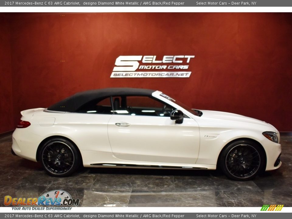 2017 Mercedes-Benz C 63 AMG Cabriolet designo Diamond White Metallic / AMG Black/Red Pepper Photo #4