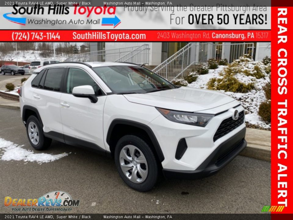 2021 Toyota RAV4 LE AWD Super White / Black Photo #1