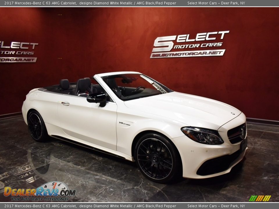 2017 Mercedes-Benz C 63 AMG Cabriolet designo Diamond White Metallic / AMG Black/Red Pepper Photo #7