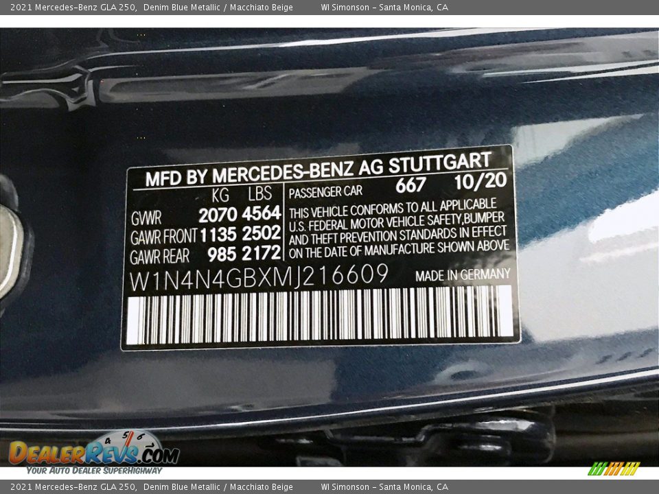 2021 Mercedes-Benz GLA 250 Denim Blue Metallic / Macchiato Beige Photo #11