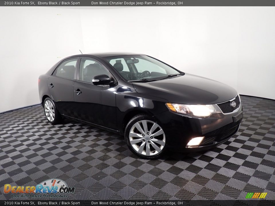 2010 Kia Forte SX Ebony Black / Black Sport Photo #3