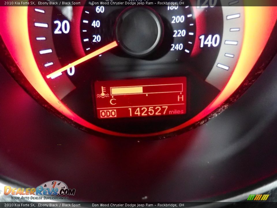 2010 Kia Forte SX Ebony Black / Black Sport Photo #32