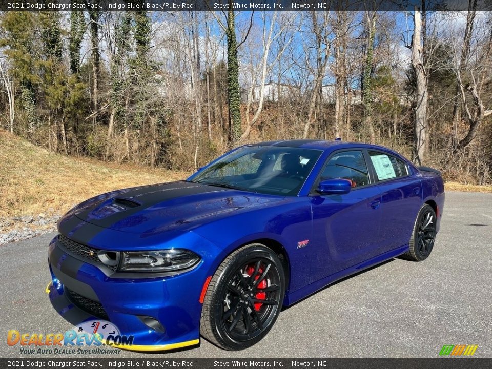 2021 Dodge Charger Scat Pack Indigo Blue / Black/Ruby Red Photo #2
