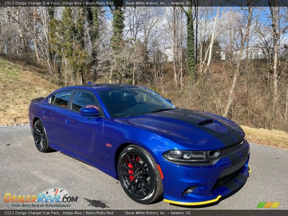 2021 Dodge Charger Scat Pack Indigo Blue / Black/Ruby Red Photo #4