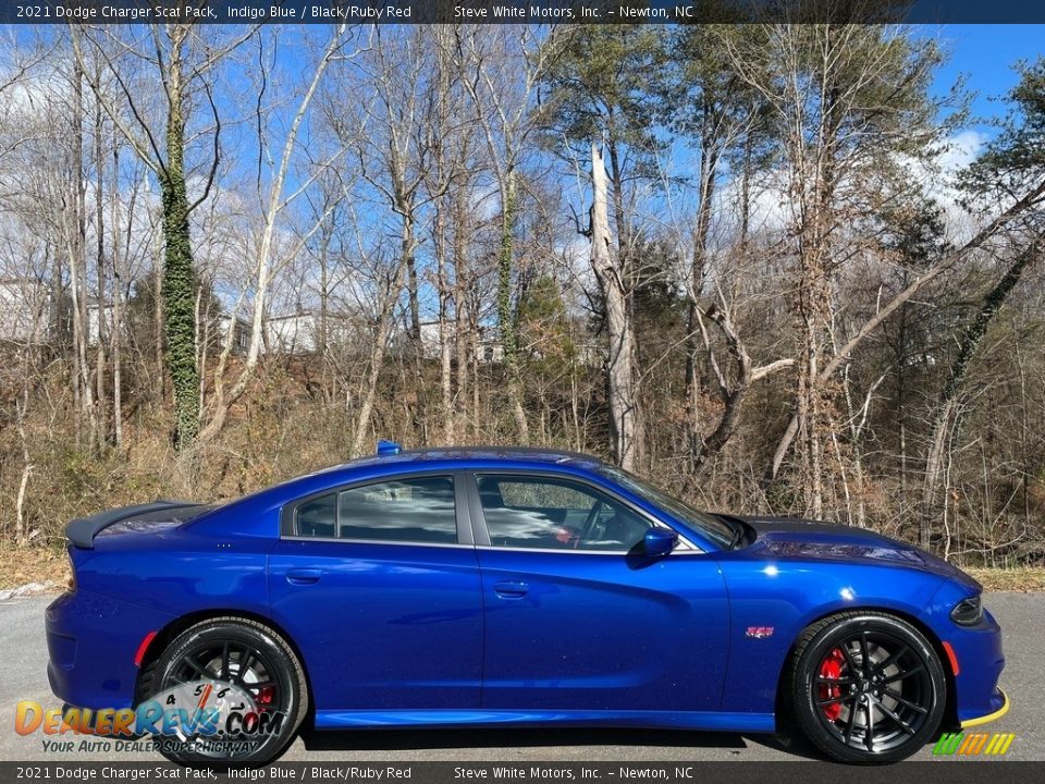 2021 Dodge Charger Scat Pack Indigo Blue / Black/Ruby Red Photo #5