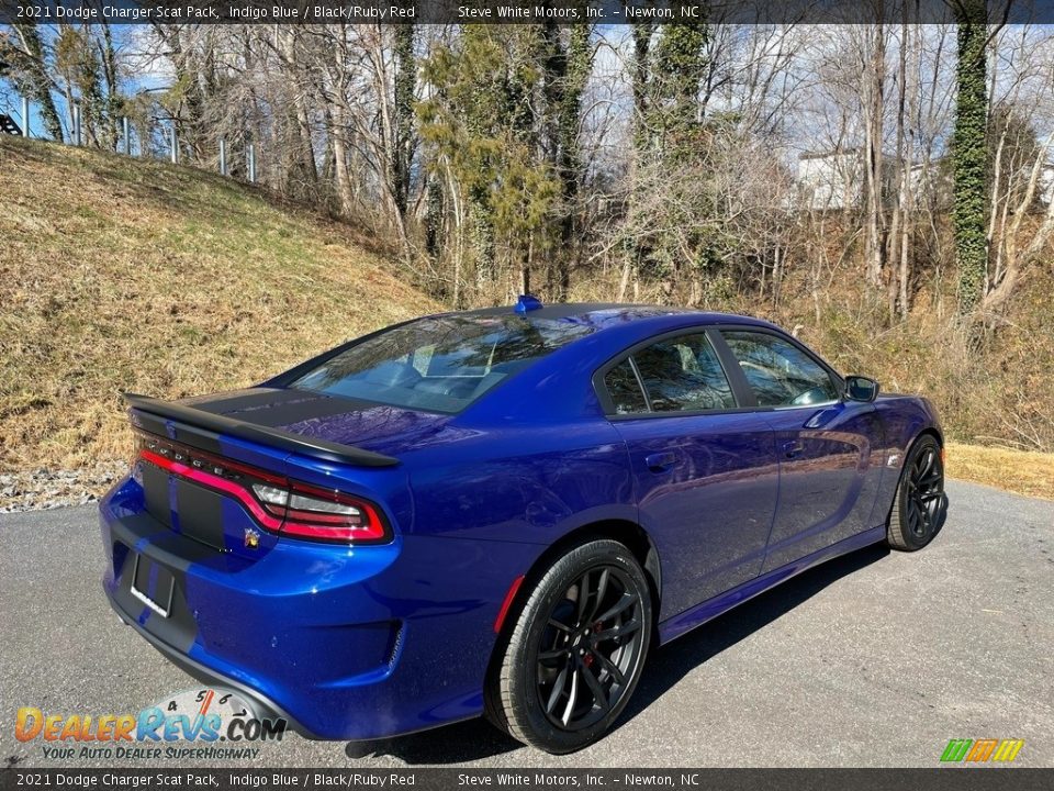 2021 Dodge Charger Scat Pack Indigo Blue / Black/Ruby Red Photo #6