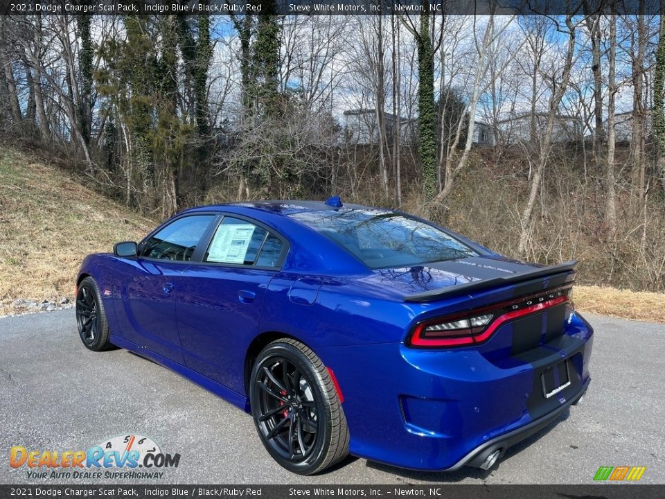 2021 Dodge Charger Scat Pack Indigo Blue / Black/Ruby Red Photo #8