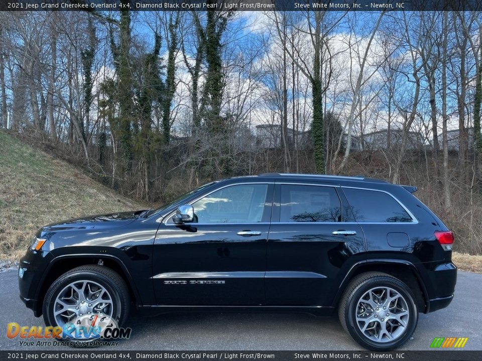 2021 Jeep Grand Cherokee Overland 4x4 Diamond Black Crystal Pearl / Light Frost/Brown Photo #1