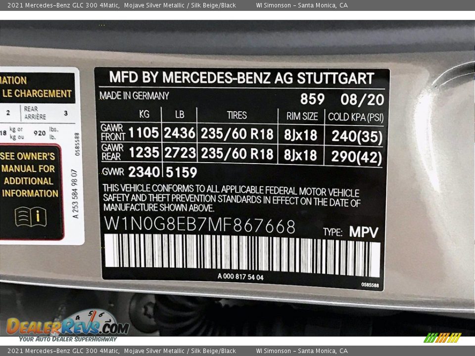 2021 Mercedes-Benz GLC 300 4Matic Mojave Silver Metallic / Silk Beige/Black Photo #11