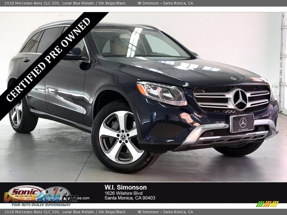 2018 Mercedes-Benz GLC 300 Lunar Blue Metallic / Silk Beige/Black Photo #1