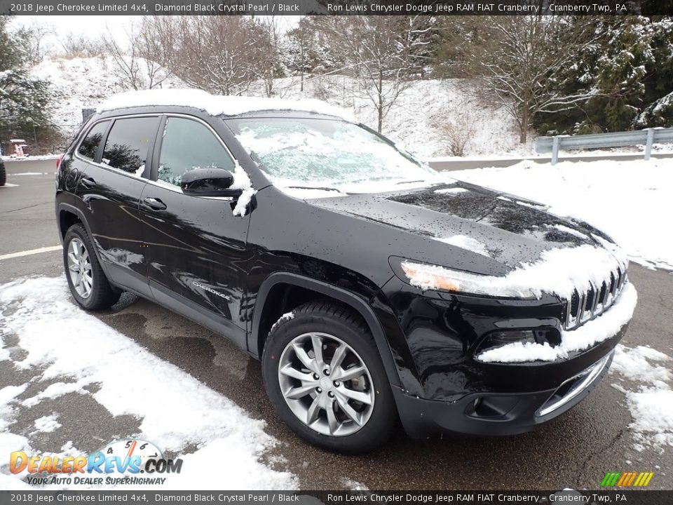 2018 Jeep Cherokee Limited 4x4 Diamond Black Crystal Pearl / Black Photo #2