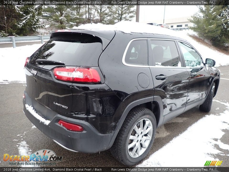 2018 Jeep Cherokee Limited 4x4 Diamond Black Crystal Pearl / Black Photo #3