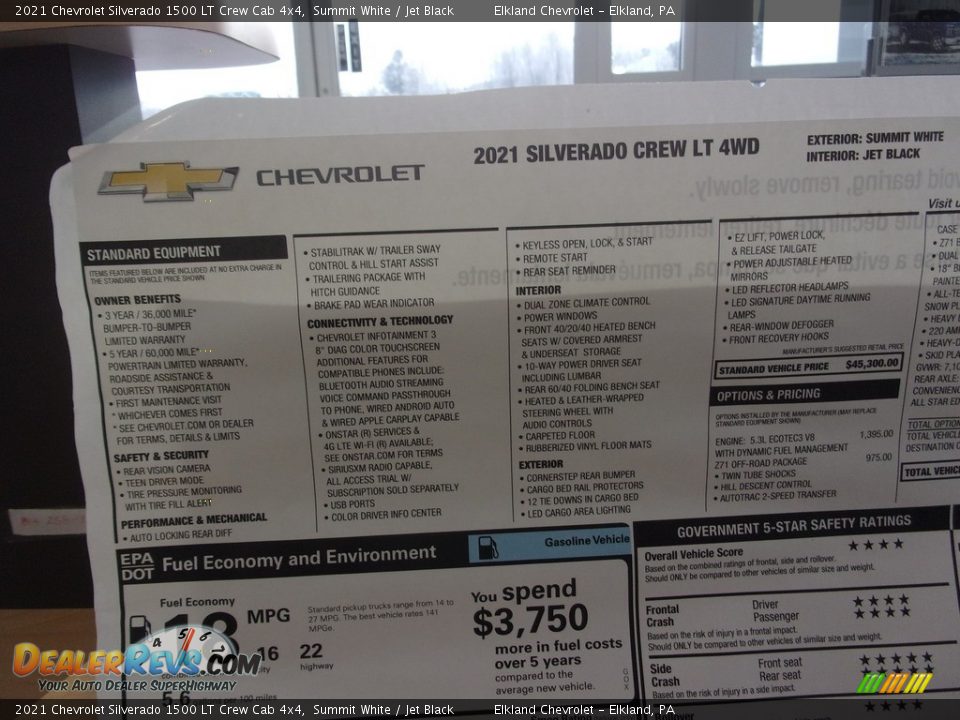 2021 Chevrolet Silverado 1500 LT Crew Cab 4x4 Summit White / Jet Black Photo #30