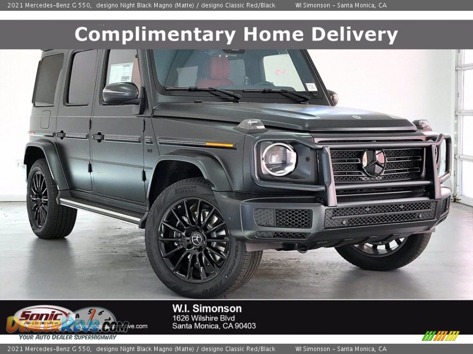 2021 Mercedes-Benz G 550 designo Night Black Magno (Matte) / designo Classic Red/Black Photo #1