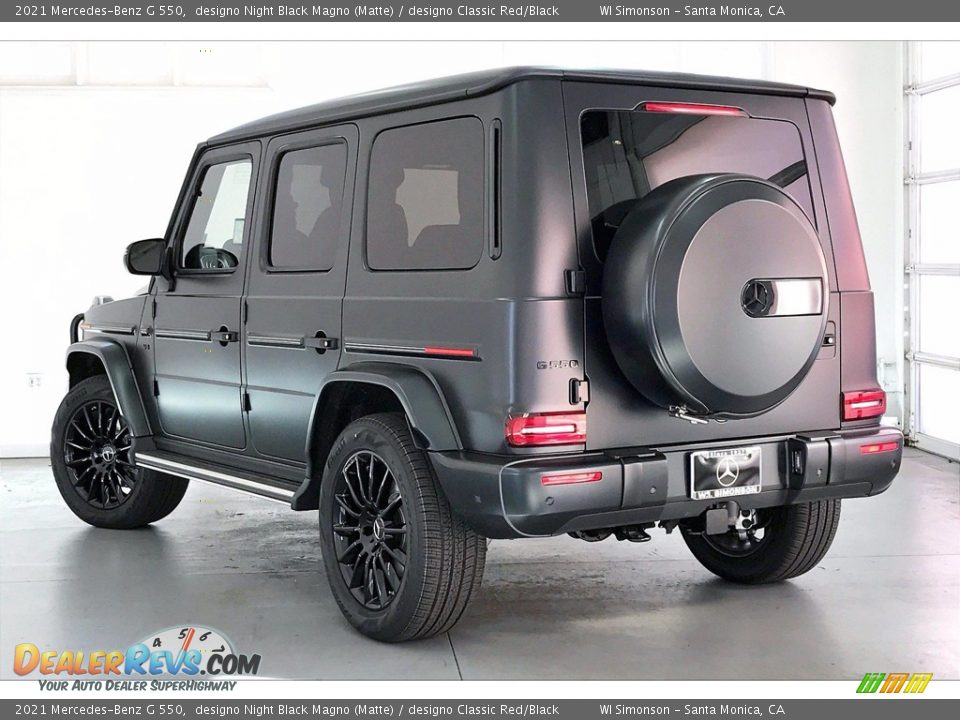 2021 Mercedes-Benz G 550 designo Night Black Magno (Matte) / designo Classic Red/Black Photo #2