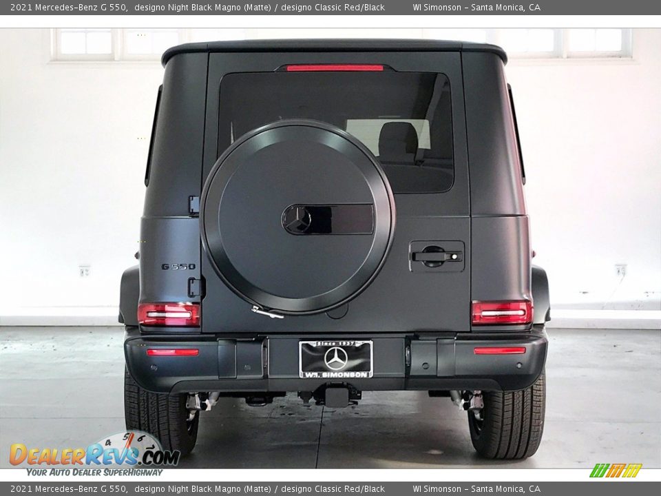 2021 Mercedes-Benz G 550 designo Night Black Magno (Matte) / designo Classic Red/Black Photo #3