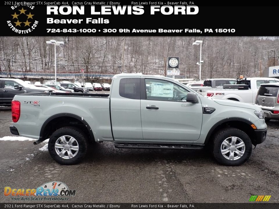 2021 Ford Ranger STX SuperCab 4x4 Cactus Gray Metallic / Ebony Photo #1