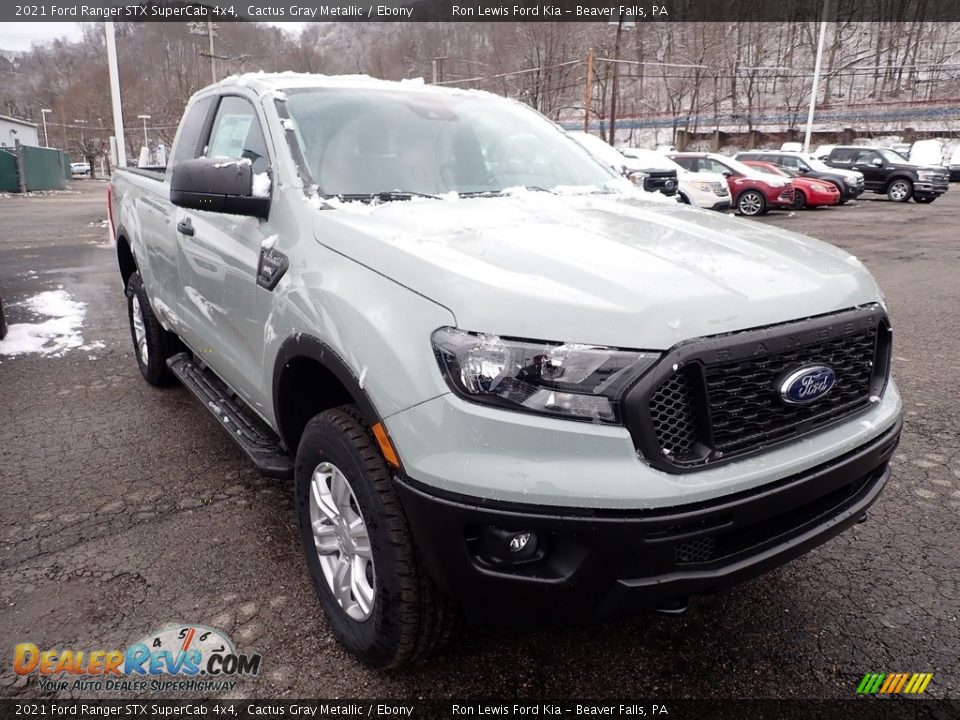 2021 Ford Ranger STX SuperCab 4x4 Cactus Gray Metallic / Ebony Photo #2