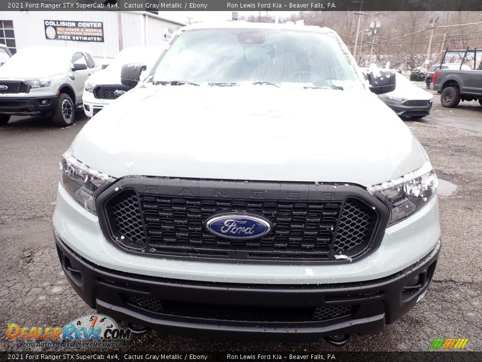 2021 Ford Ranger STX SuperCab 4x4 Cactus Gray Metallic / Ebony Photo #3