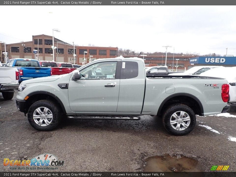 2021 Ford Ranger STX SuperCab 4x4 Cactus Gray Metallic / Ebony Photo #5