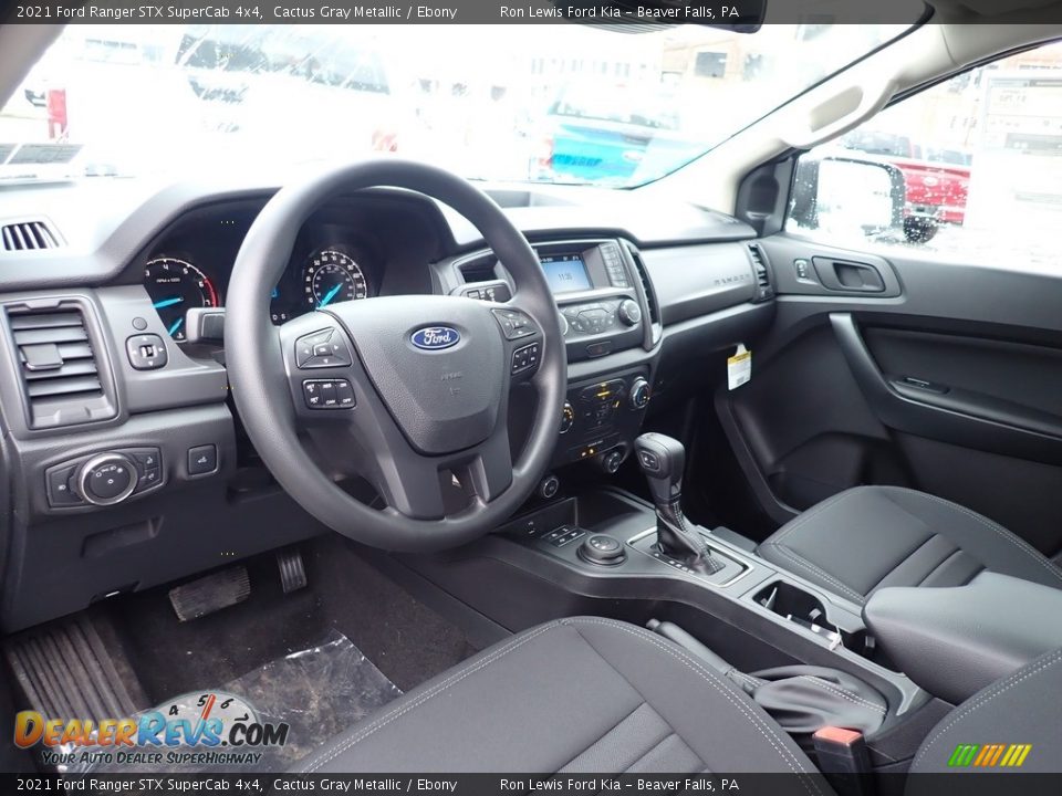 Ebony Interior - 2021 Ford Ranger STX SuperCab 4x4 Photo #12