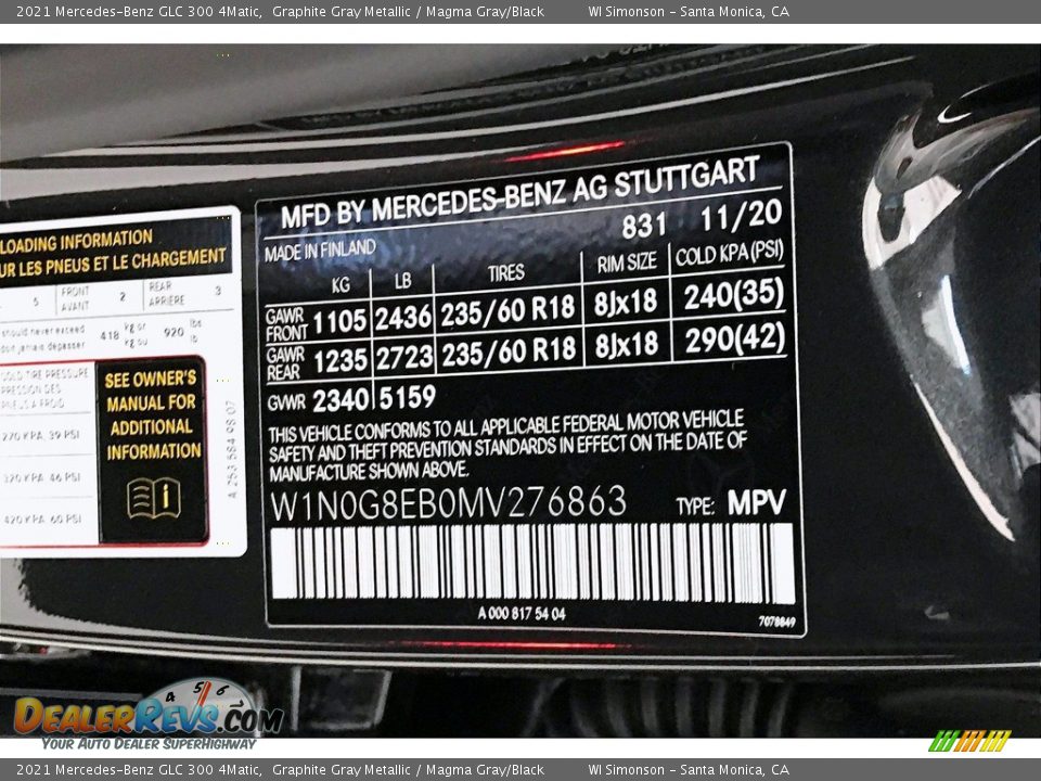 2021 Mercedes-Benz GLC 300 4Matic Graphite Gray Metallic / Magma Gray/Black Photo #10