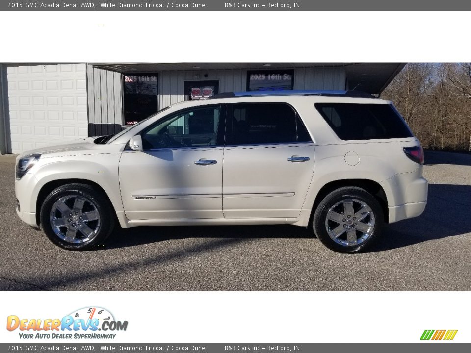 2015 GMC Acadia Denali AWD White Diamond Tricoat / Cocoa Dune Photo #1