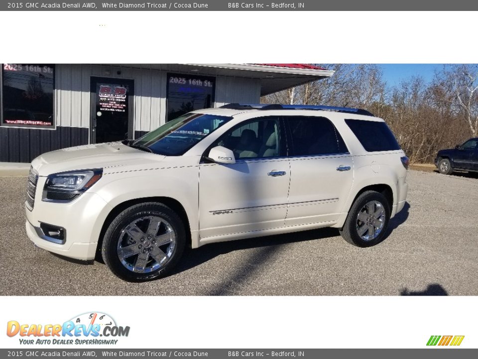 2015 GMC Acadia Denali AWD White Diamond Tricoat / Cocoa Dune Photo #2