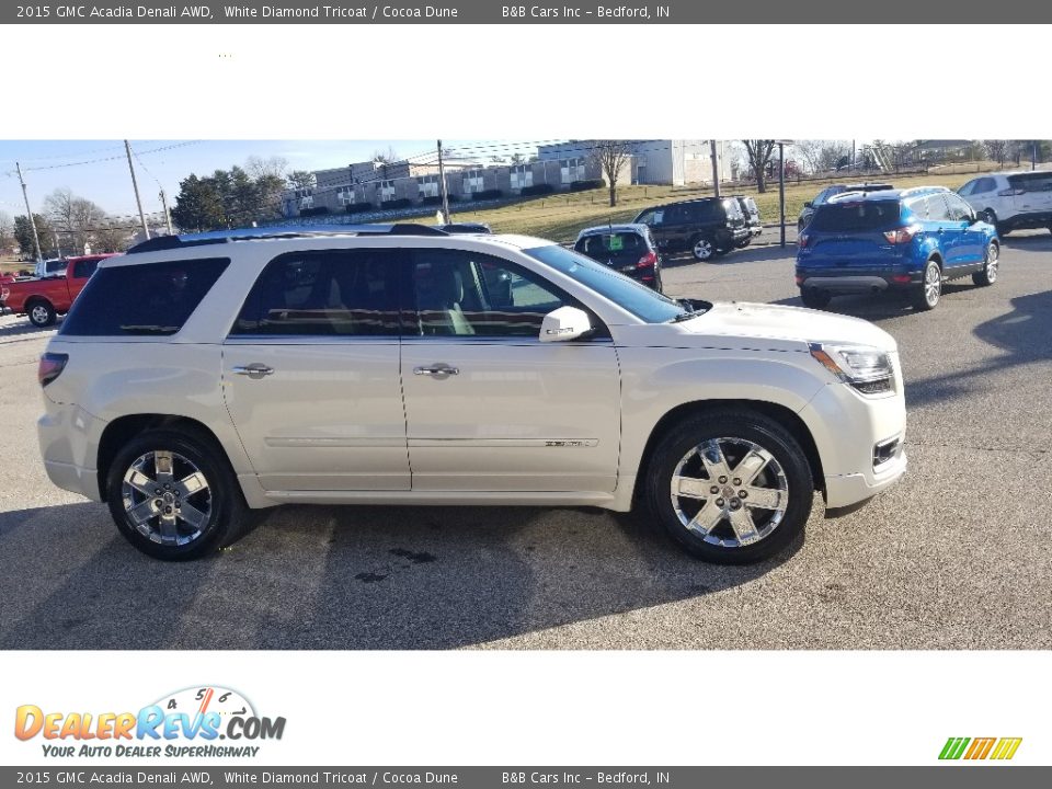 2015 GMC Acadia Denali AWD White Diamond Tricoat / Cocoa Dune Photo #6