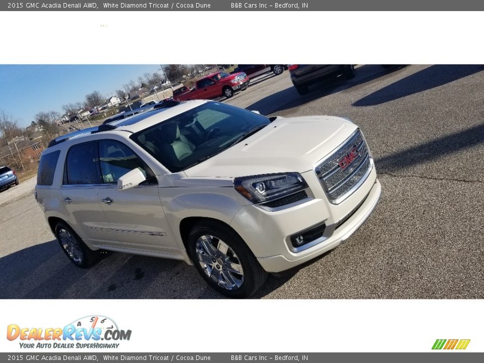 2015 GMC Acadia Denali AWD White Diamond Tricoat / Cocoa Dune Photo #7