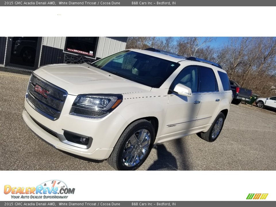 2015 GMC Acadia Denali AWD White Diamond Tricoat / Cocoa Dune Photo #9