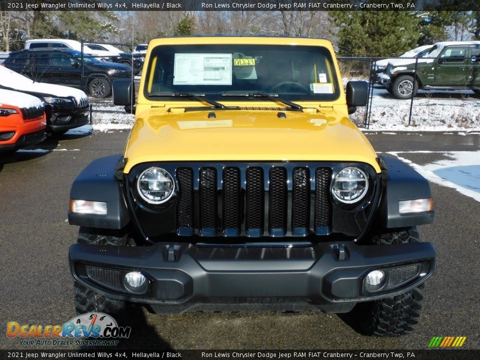 2021 Jeep Wrangler Unlimited Willys 4x4 Hellayella / Black Photo #2