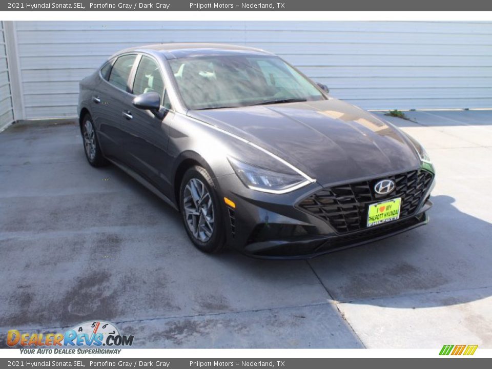2021 Hyundai Sonata SEL Portofino Gray / Dark Gray Photo #2